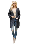 Charcoal Long Sleeve Open Front Knit Cardigan - Pack of 6
