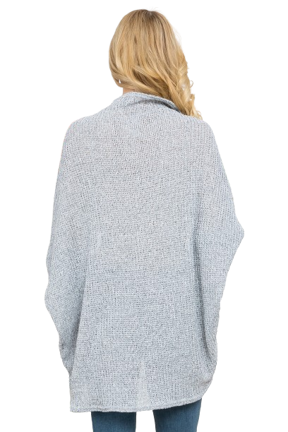 Heather Grey Plus Size Dolman Sleeve Open Front Cardigan  - Pack of 6