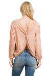 Cinnamon Long Sleeve Back Twist Knot Top - Pack of 6