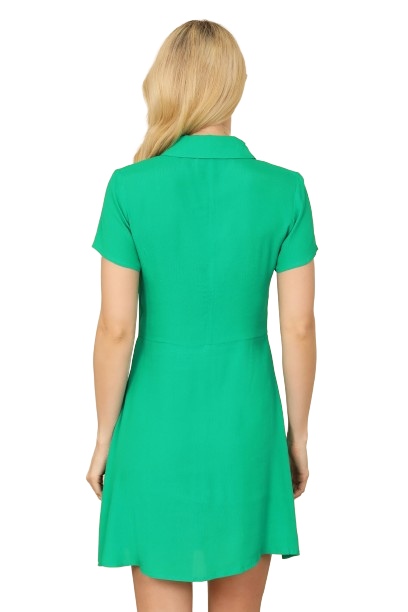 Green Collared Button Down Mini Dress - Pack of 5