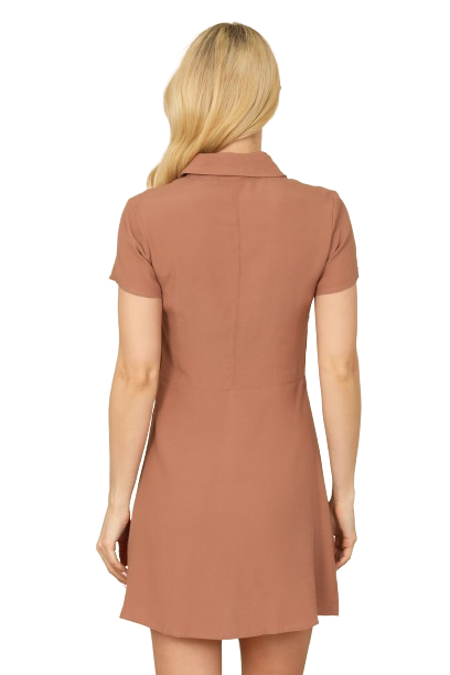 Mocha Collared Button Down Mini Dress - Pack of 5