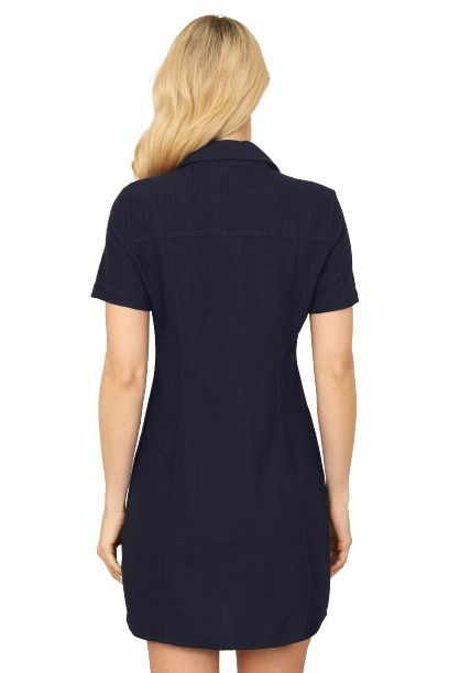 Navy Button Detail Front Pocket Mini Dress - Pack of 5