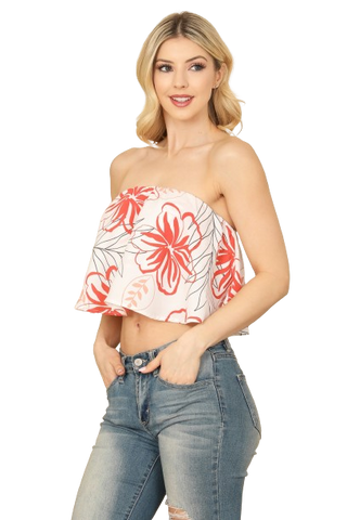 Solid Layered Ruffle Hem Top Coral - Pack of 7