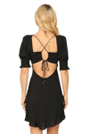 Black Half Puff Sleeve Smocked Detail Solid Dress -  Pack of 5