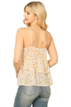 Ivory Multi Ruffle Detail Tie Front Cut Floral Top - Pack of 6