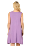 Lavender Sleeveless Side Pocket Flowy Hem Solid Dress -  Pack of 4