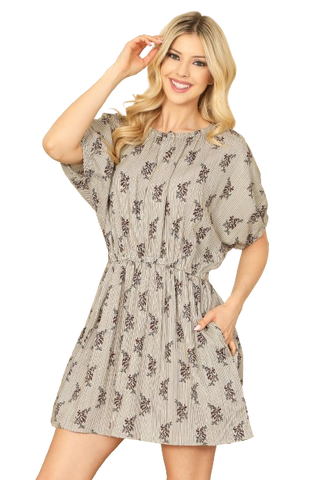 Mocha Leopard Contrast Printed Cap Sleeve Dress -  Pack of 4