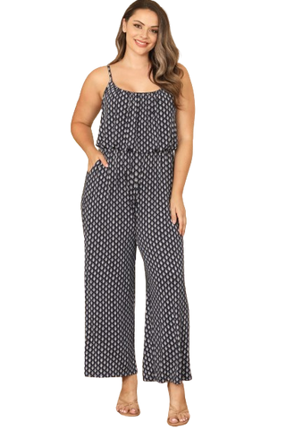 Plus Size Spaghetti Strap Tank Jumpsuit Magenta - Pack of 6