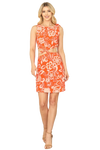 White Amber Orange Wrap Front Tie Detail Long Puff Sleeve Floral Mini Dress -  Pack of 5