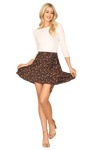Black Orange Side Tie Floral Skirt - Pack of 5