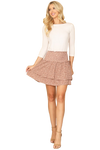 Blush Floral Shirred Waist Double Ruffle Hem Skirt - Pack of 5
