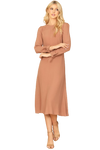 Mocha Cuff Tie Long Sleeve Solid Midi Dress - Pack of 5