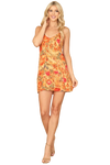 Yellow Orange Spaghetti Strap Painterly Floral Mini Dress - Pack of 5