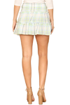 White Green Plaid Ruffle Mini Skirt - Pack of 5