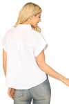 White Collared Short Sleeve Button Detail Solid Top - Pack of 5