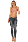 Black Ruched Drawstring Halter Bralette Top - Pack of 5
