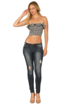 Black Ruched Drawstring Halter Bralette Top - Pack of 5