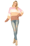 Pink Multi Long Sleeve Color Block Knitted Top - Pack of 6