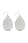 Glitter Foam Hoop Earrings White - Pack of 6