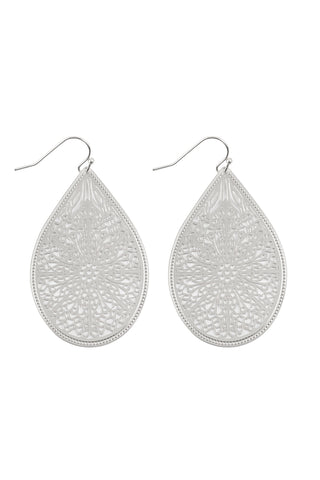 Hammered Texture Teardrop CCB Earrings Gold - Pack of 6