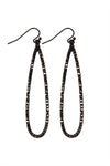 Druzy Metal Link Post Ligthning Earrings Black - Pack of 6