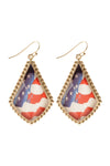 Western Boots Seed Bead Drop Earrings Red Blue - Pack of 6