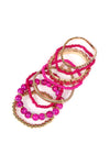 Fuchsia Multicolor Stretch Bracelet - Pack of 6