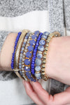 Regular Size Stackable Beads Bracelet Set Blue - Pack of 6