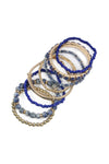 Regular Size Stackable Beads Bracelet Set Blue - Pack of 6