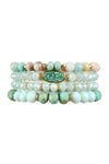 FIMO CCB Mix Bead Charm Stretchable Bracelet Turquoise - Pack of 6