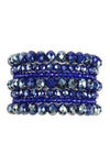 Plus Size Stackable Beads Bracelet Set Multicolor - Pack of 6