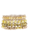 Mustard Stackable Charm Bracelet - Pack of 6