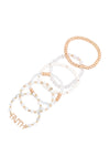 Mix Beads Faith Charm Bracelet White - Pack of 6