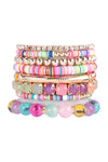 FIMO CCB Mix Bead Charm Stretchable Bracelet Turquoise - Pack of 6