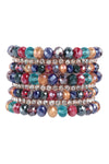 FIMO CCB Mix Bead Charm Stretchable Bracelet Turquoise - Pack of 6
