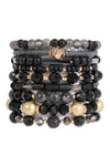 Mix Beads Faith Charm Bracelet Amazonite - Pack of 6