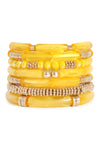Rhinestone CCB Multi Stackable Butterfly Charm Bracelet Gold Yellow - Pack of 6