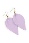 Light Purple Teardrop Shape Pinched Leather Earrings - Pack of 6