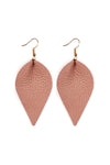Pink Teardrop Shape Pinched Leather Earrings - Pack of 6