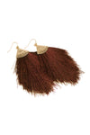 Brown Tassel Drop Earrings - Pack of 6