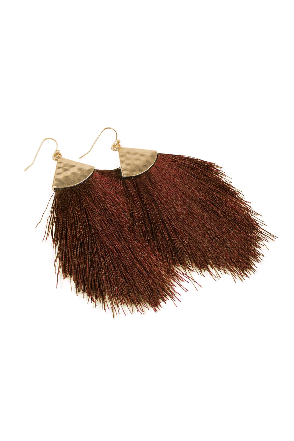 Brown Tassel Drop Earrings - Pack of 6