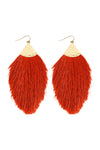 Brick Tassel Drop Earrings - Pack of 6