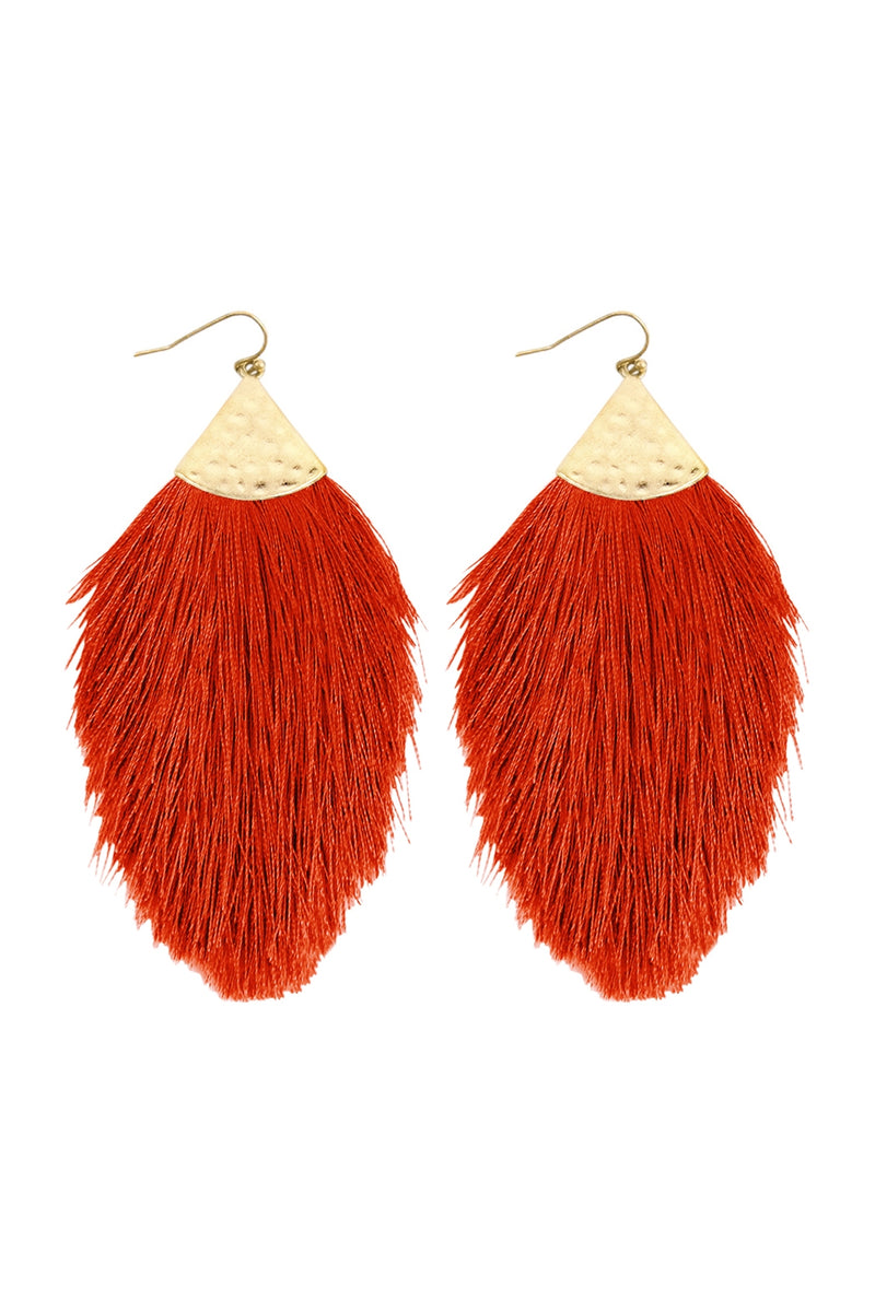 Brick Tassel Drop Earrings - Pack of 6