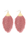 Dusty Pink Tassel Drop Earrings - Pack of 6