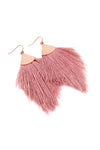 Dusty Pink Tassel Drop Earrings - Pack of 6