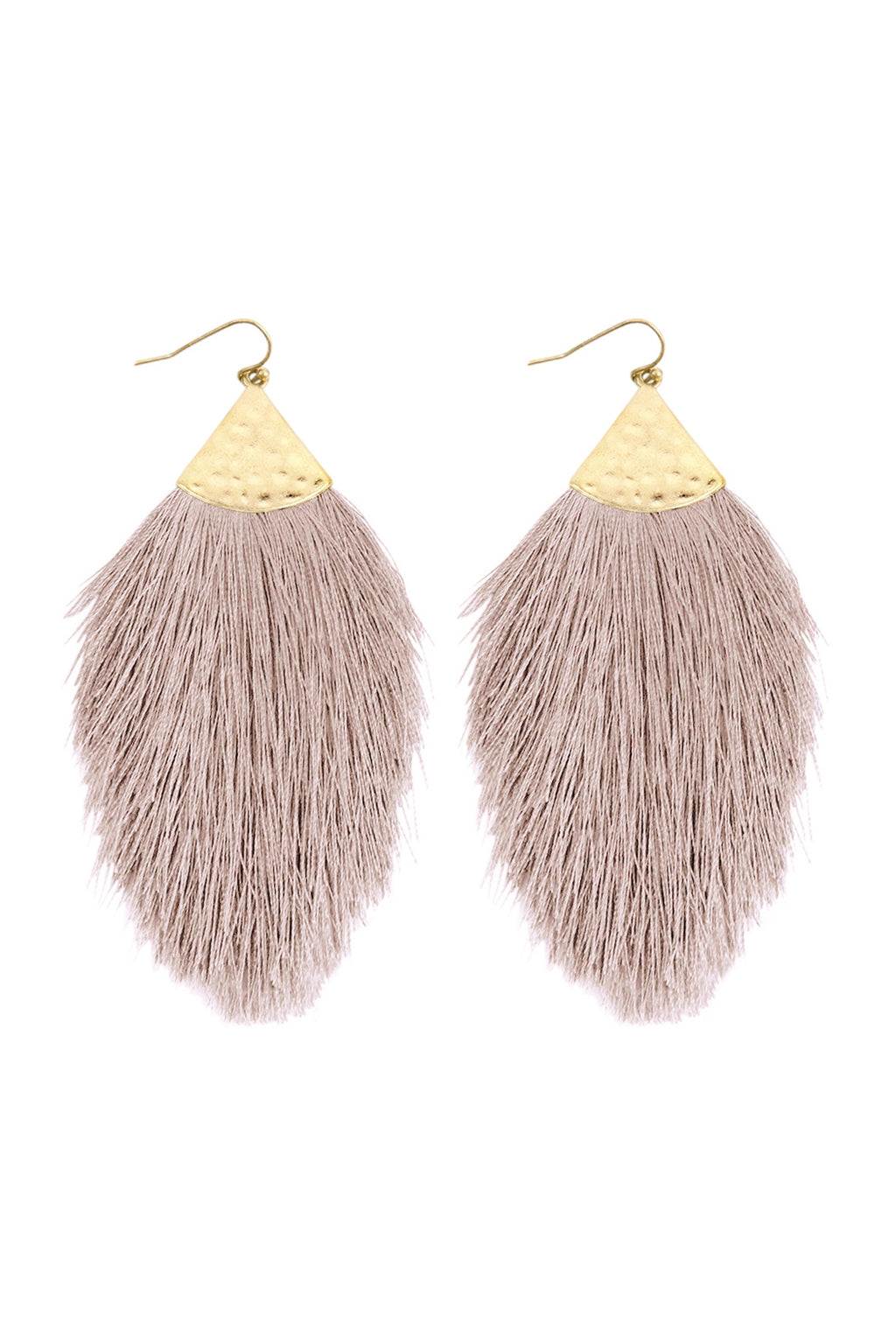 Light Brown Tassel Drop Earrings - Pack of 6
