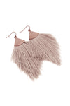 Light Brown Tassel Drop Earrings - Pack of 6
