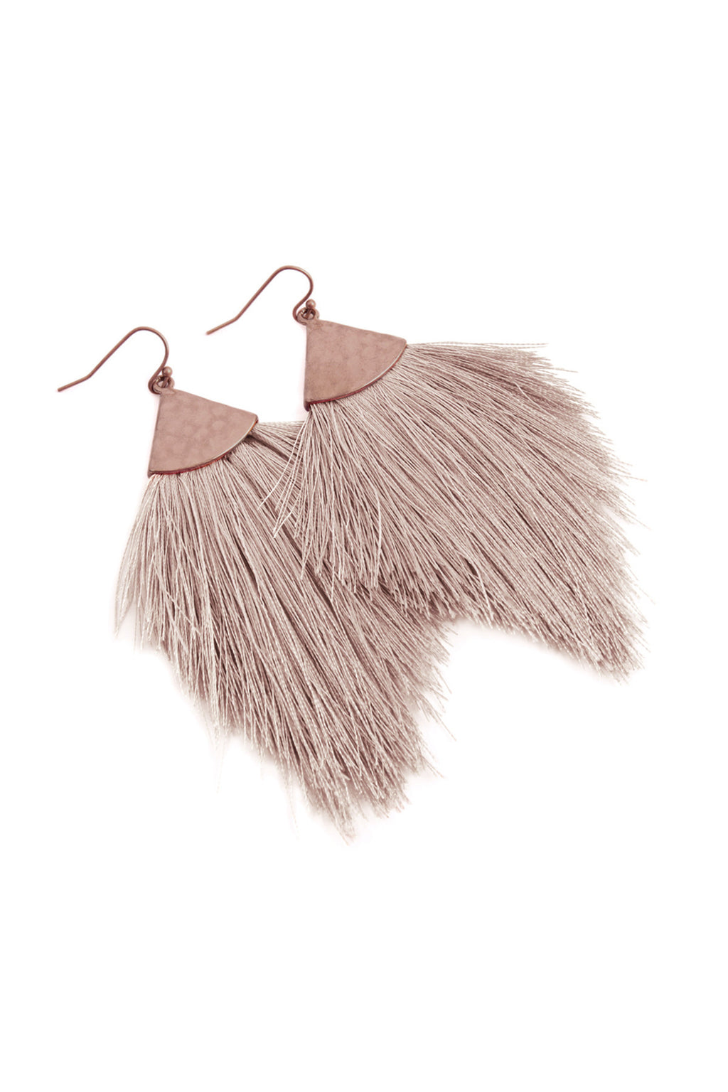 Light Brown Tassel Drop Earrings - Pack of 6