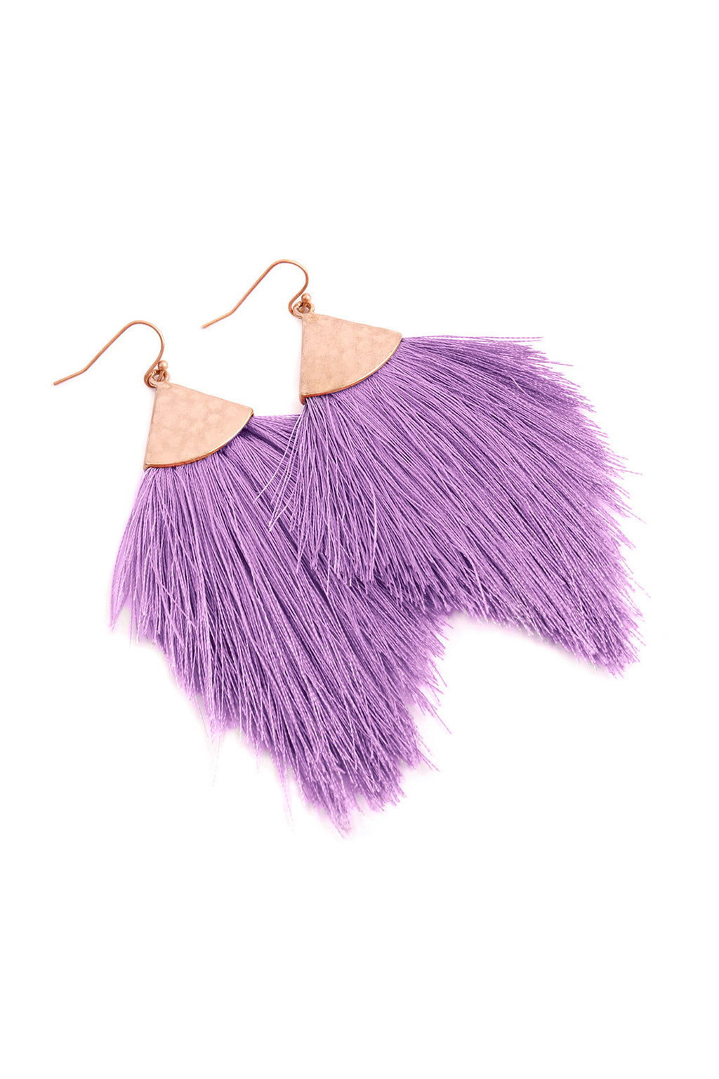 Lavender Tassel Drop Earrings - Pack of 6