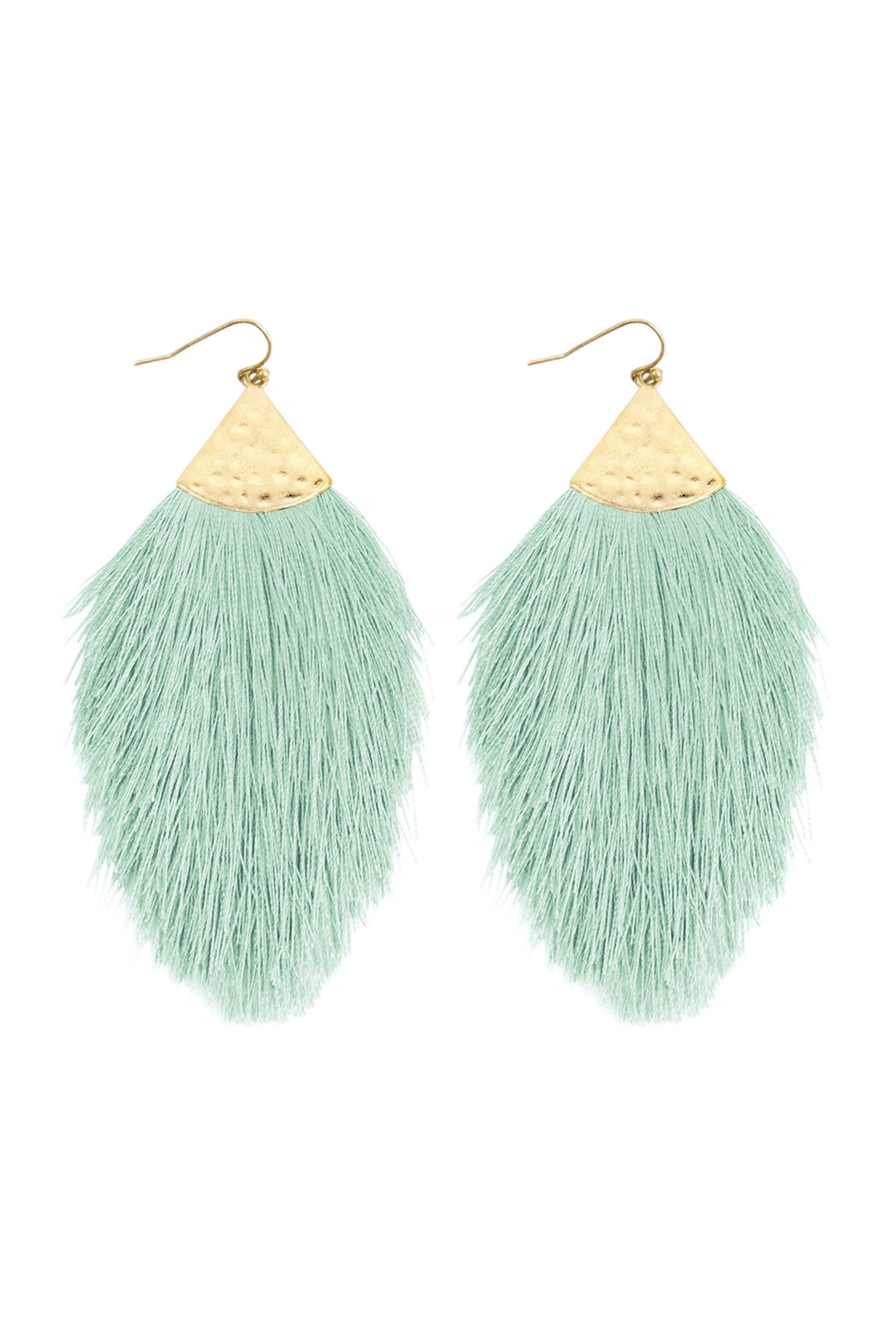 Mint Tassel Drop Earrings - Pack of 6